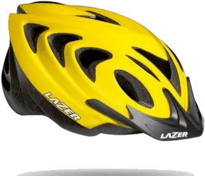 Yellow Black Lazer Bicycle Helmet PNG Image