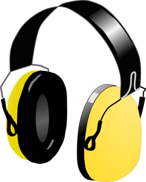 Yellow Black Over Ear Headphones PNG