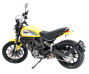 Yellow Black Scrambler Motorcycle PNG Image