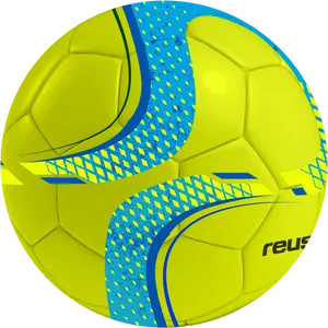 Yellow Blue Soccer Ball PNG Image