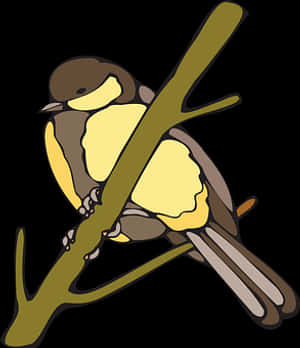 Yellow Breasted Bird Illustration PNG image with transparent background