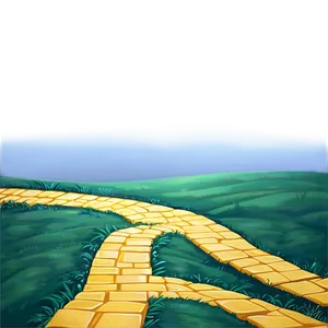 Yellow Brick Road Under Blue Sky Png Ruv PNG Image