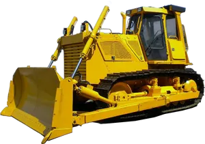 Yellow Bulldozer Construction Equipment PNG Image