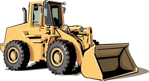 Yellow Bulldozer Illustration PNG Image