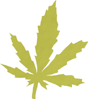 Yellow Cannabis Leaf Graphic PNG Image