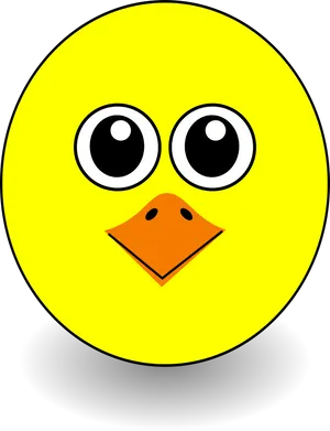 Yellow Cartoon Bird Face PNG Image