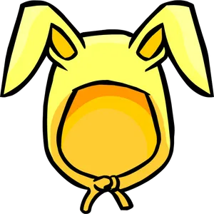 Yellow Cartoon Bunny Ears PNG Image