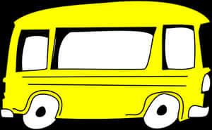 Yellow Cartoon Bus Graphic PNG image with transparent background