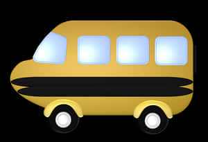 Yellow Cartoon Bus Graphic PNG with transparent background
