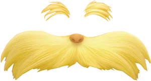 Yellow Cartoon Moustache PNG Image