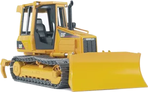 Yellow Caterpillar Bulldozer PNG Image