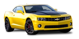 Yellow Chevrolet Camaro Transparent Background PNG Image