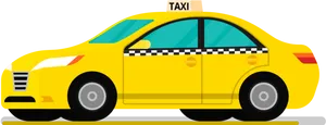 Yellow City Taxi Illustration PNG Image