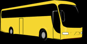 Yellow Coach Bus Vector Illustration PNG image with transparent background