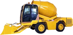 Yellow Concrete Mixer Truck PNG Image