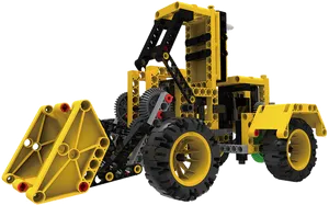 Yellow Construction Bulldozer Model PNG Image