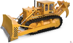 Yellow Construction Bulldozer PNG Image