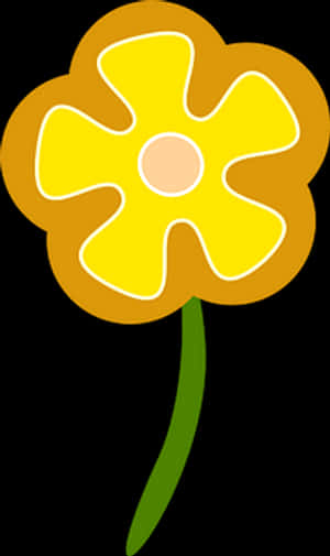 Yellow Daisy Cartoon Illustration PNG with transparent background