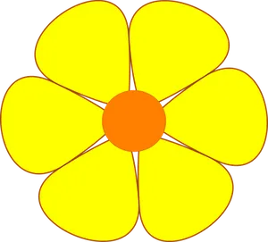 Yellow Daisy Graphic Black Background PNG Image