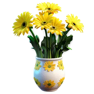 Yellow Daisy In Vase Png 47 PNG Image