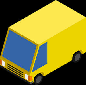 Yellow Delivery Truck Vector PNG image with transparent background