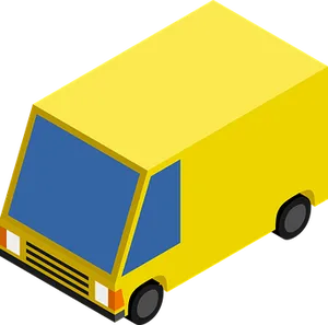 Yellow Delivery Truck Vector PNG Image