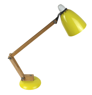 Yellow Desk Lamp Vintage Design PNG image with transparent background