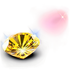 Yellow Diamond With Light Reflection Png Qos72 PNG Image