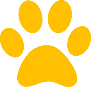 Yellow Dog Paw Print Graphic PNG Image