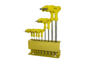 Yellow Drill Bit Set Display PNG Image