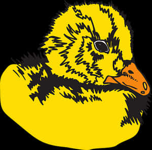 Yellow Duckling Illustration PNG image with transparent background