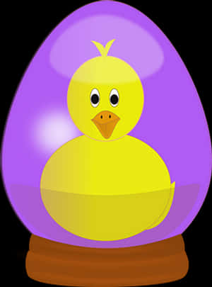 Yellow Duckling In Purple Egg PNG