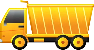 Yellow Dump Truck Vector Illustration PNG Image