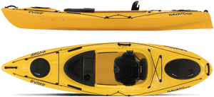 Yellow Evoke Navato100 Kayak PNG image with transparent background
