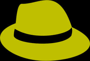 Yellow Fedora Graphic PNG image with transparent background