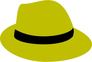 Yellow Fedora Graphic PNG Image