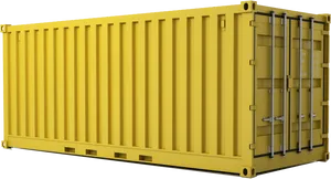 Yellow Freight Container Side View PNG Image