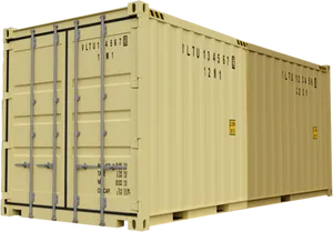 Yellow Freight Container3 D Model PNG Image