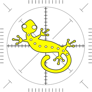 Yellow Gecko Blueprint Style Illustration PNG Image