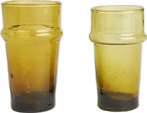 Yellow Glass Tumblers Transparent Background PNG Image