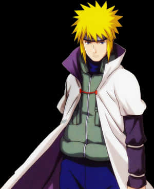 Yellow Haired Anime Character Hokage Look PNG image with transparent background