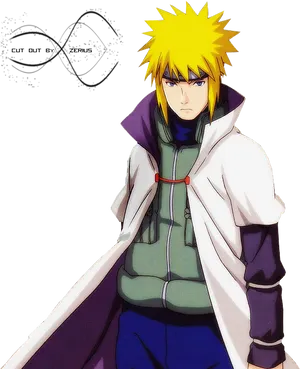 Yellow Haired Anime Character Hokage Look PNG Image