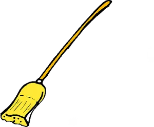 Yellow Handled Broom Illustration PNG Image