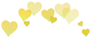 Yellow Heart Crown Overlay PNG Image