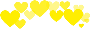 Yellow Hearts Pattern PNG Image