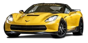 Yellow Hennessey Corvette H P E700 PNG Image