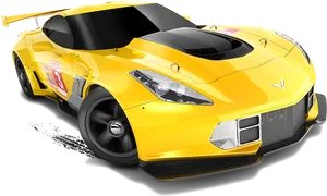 Yellow Hot Wheels Race Car PNG Image