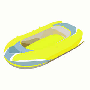 Yellow Inflatable Boat Illustration PNG image with transparent background