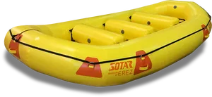 Yellow Inflatable Rafting Boat PNG Image