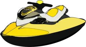 Yellow Jet Ski Illustration PNG Image